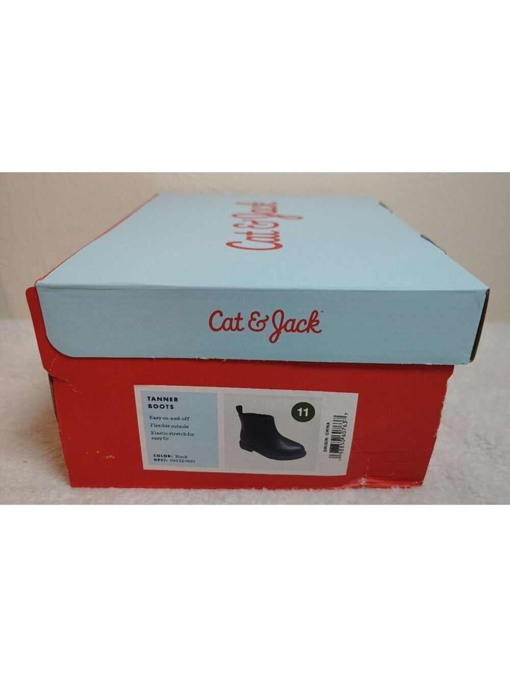 Cat & Jack Tanner Black Ankle Chelsea Boots Kids Size 11 Zipper Girls Boys NIB